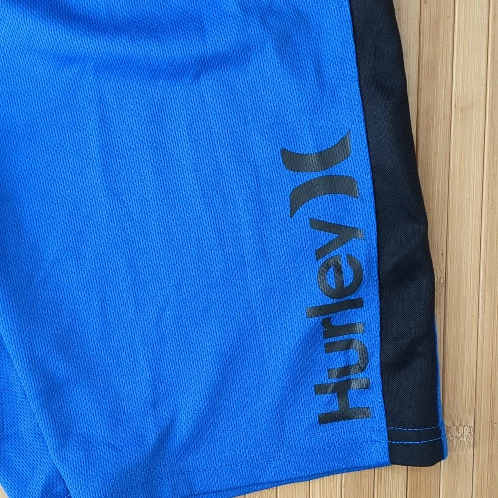 Boys' Royal Blue and Black Hurley Basketball Shorts, Size Large